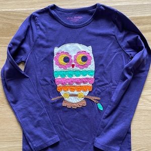 Mini Boden- girls size 9-10, purple long sleeve t-shirt